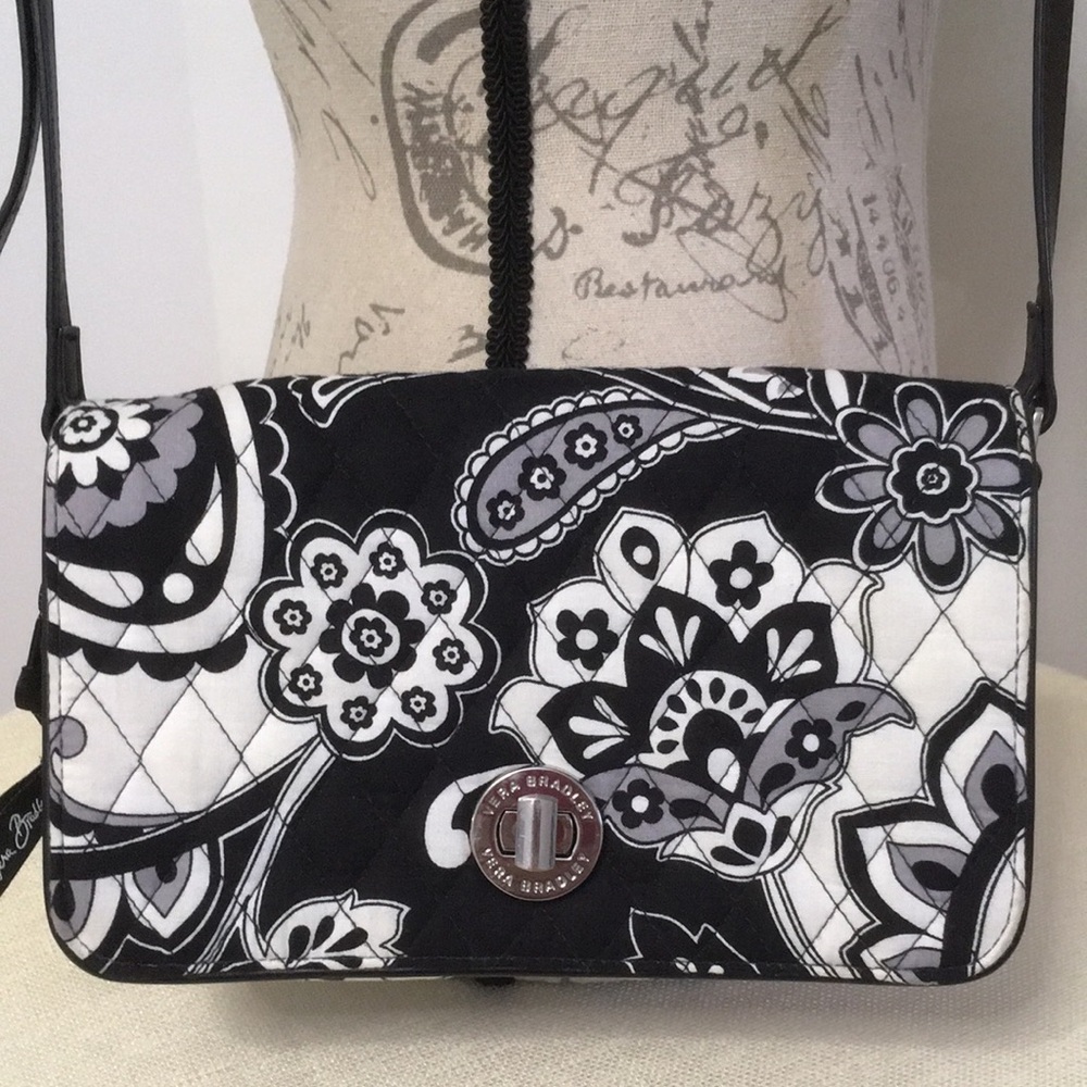 Vera Bradley Turn Lock Shoulder Crossbody Bag in Midnight Paisley - Picture 2 of 13